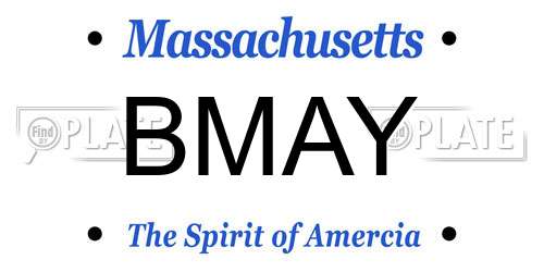 BMAY Massachusetts License Plate