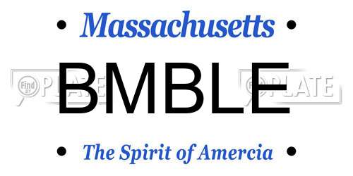 BMBLE Massachusetts License Plate