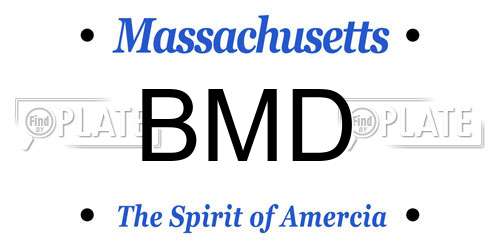 BMD Massachusetts License Plate