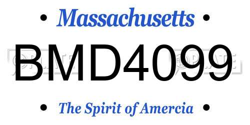 BMD4099 Massachusetts License Plate