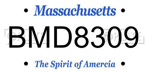 BMD8309 Massachusetts License Plate