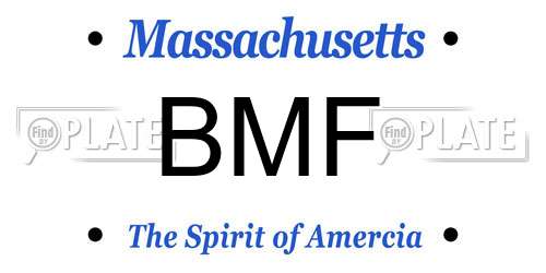 BMF Massachusetts License Plate
