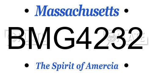BMG4232 Massachusetts License Plate