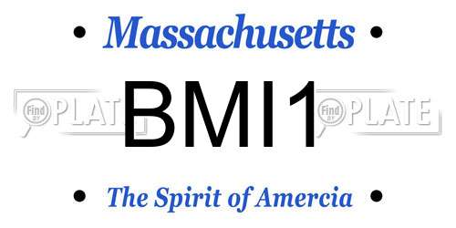 BMI1 Massachusetts License Plate