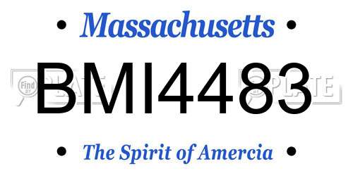 BMI4483 Massachusetts License Plate
