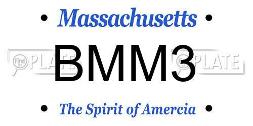 BMM3 Massachusetts License Plate