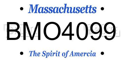 BMO4099 Massachusetts License Plate