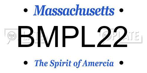 BMPL22 Massachusetts License Plate