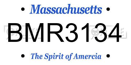 BMR3134 Massachusetts License Plate