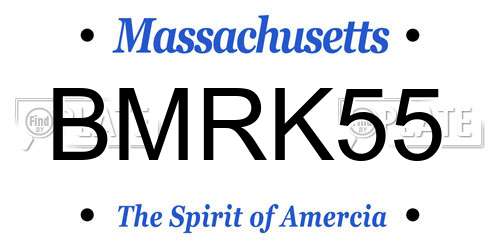 BMRK55 Massachusetts License Plate