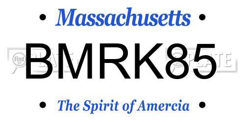 BMRK85 Massachusetts License Plate