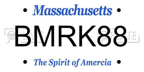 BMRK88 Massachusetts License Plate