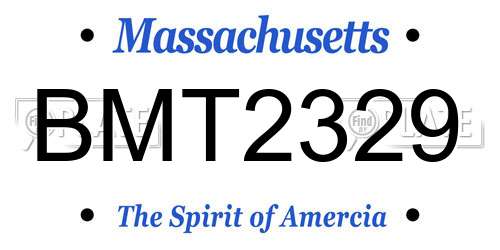 BMT2329 Massachusetts License Plate