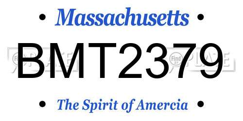 BMT2379 Massachusetts License Plate
