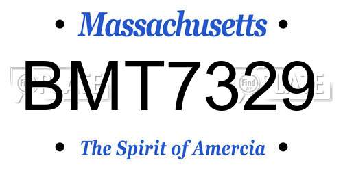 BMT7329 Massachusetts License Plate