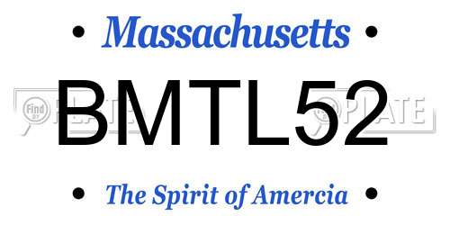 BMTL52 Massachusetts License Plate