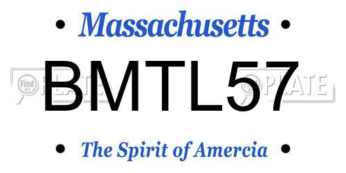 BMTL57 Massachusetts License Plate