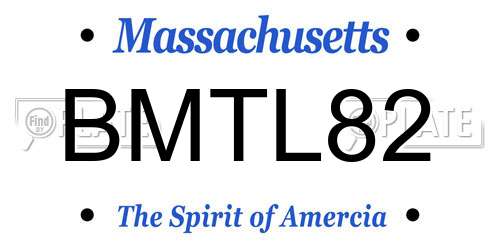 BMTL82 Massachusetts License Plate
