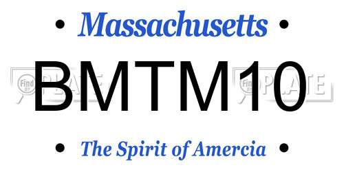 BMTM10 Massachusetts License Plate