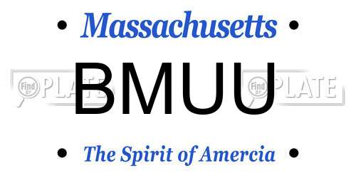 BMUU Massachusetts License Plate