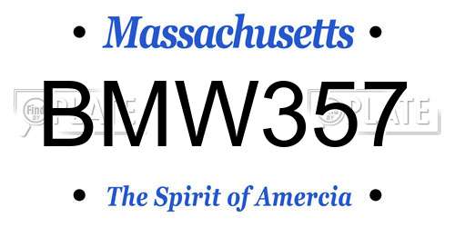 BMW357 Massachusetts License Plate