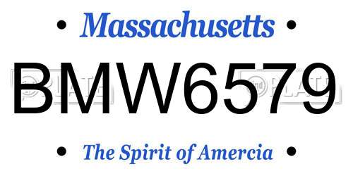 BMW6579 Massachusetts License Plate