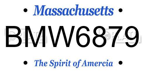 BMW6879 Massachusetts License Plate