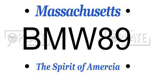 BMW89 Massachusetts License Plate