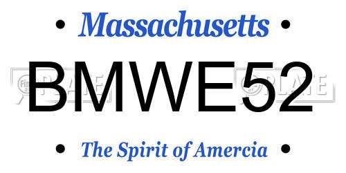 BMWE52 Massachusetts License Plate