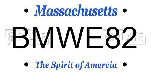 BMWE82 Massachusetts License Plate