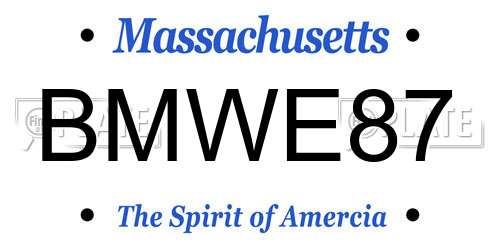 BMWE87 Massachusetts License Plate