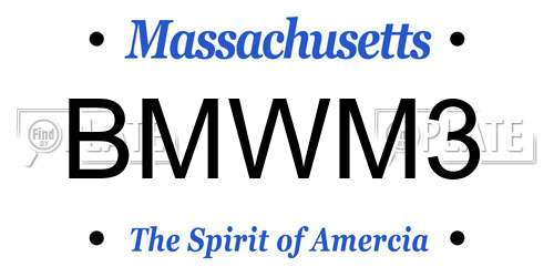 BMWM3 Massachusetts License Plate