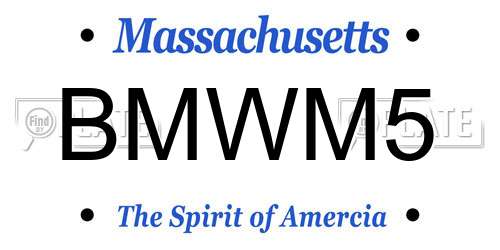 BMWM5 Massachusetts License Plate