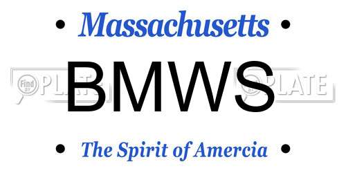 BMWS Massachusetts License Plate