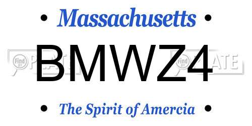 BMWZ4 Massachusetts License Plate