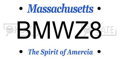 BMWZ8 Massachusetts License Plate