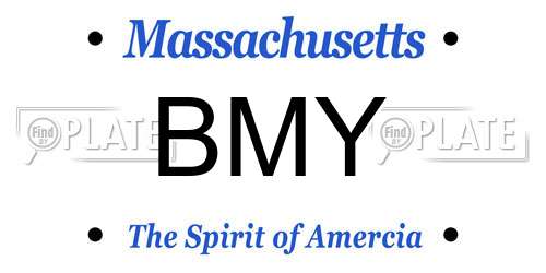 BMY Massachusetts License Plate
