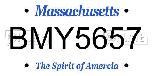 BMY5657 Massachusetts License Plate
