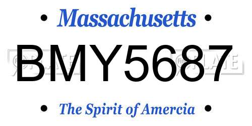 BMY5687 Massachusetts License Plate