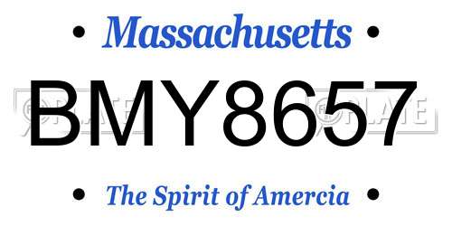 BMY8657 Massachusetts License Plate
