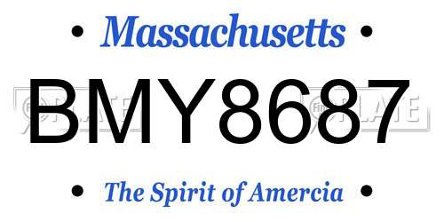 BMY8687 Massachusetts License Plate