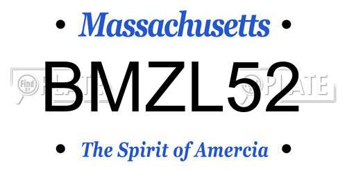 BMZL52 Massachusetts License Plate