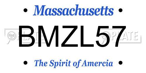 BMZL57 Massachusetts License Plate