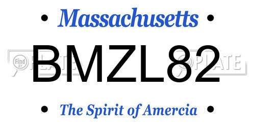 BMZL82 Massachusetts License Plate