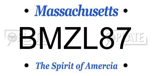 BMZL87 Massachusetts License Plate