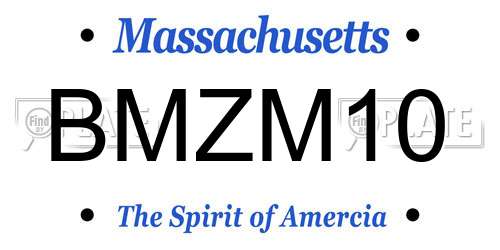 BMZM10 Massachusetts License Plate