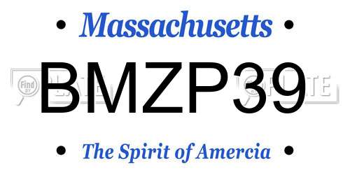 BMZP39 Massachusetts License Plate