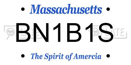 BN1B1S Massachusetts License Plate