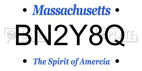 BN2Y8Q Massachusetts License Plate
