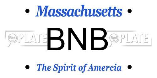 BNB Massachusetts License Plate